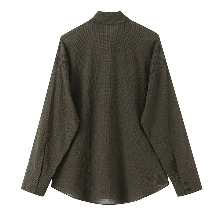 Damen Oversize-Bluse mit Schleifenkragen und feinem Vichy-Karo Echo Archiv