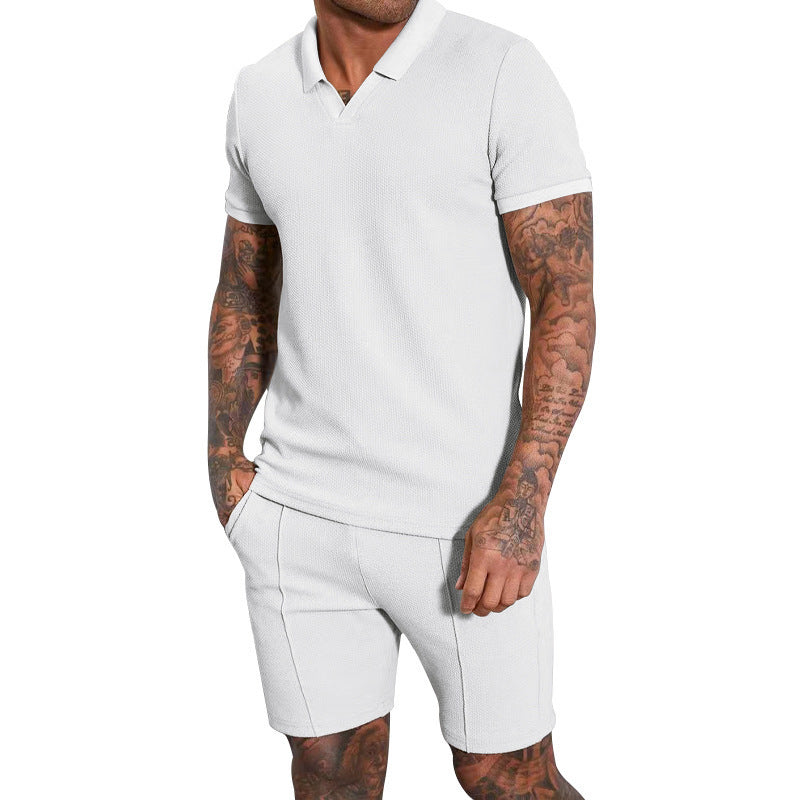 Herren Polo-Shirt und Shorts Set mit atmungsaktiver Struktur Echoarchiv