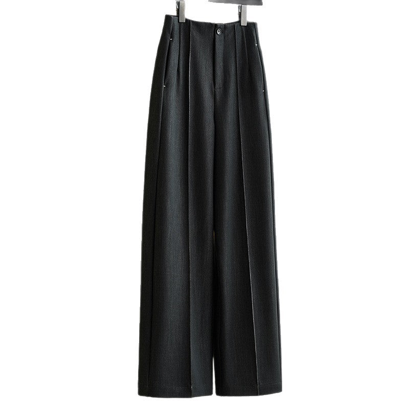 Damen Elegante Hochtaillierte Plissee-Hosen Echoarchiv