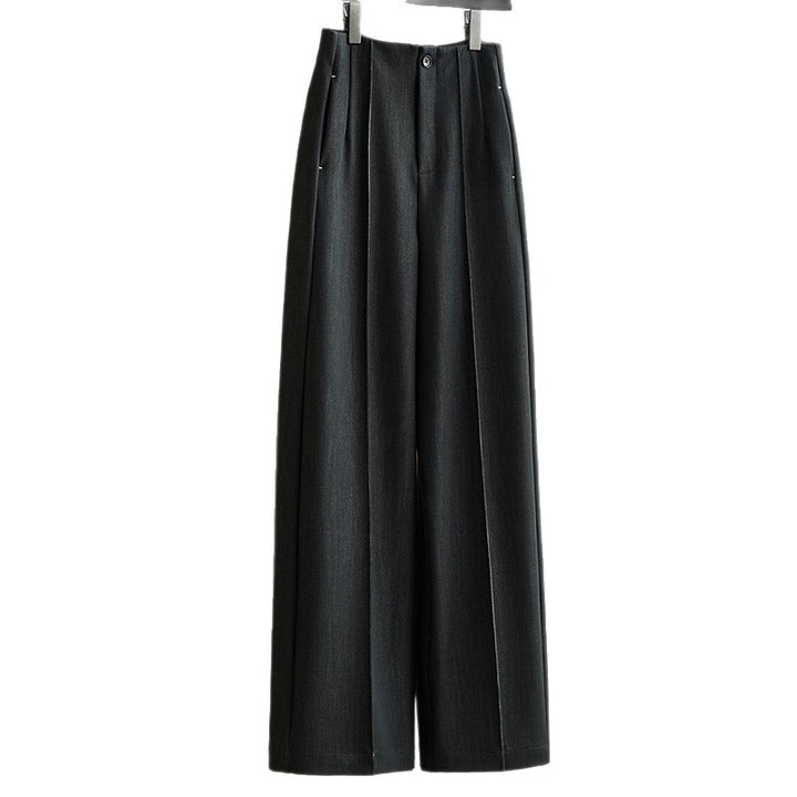 Damen Elegante Hochtaillierte Plissee-Hosen Echoarchiv