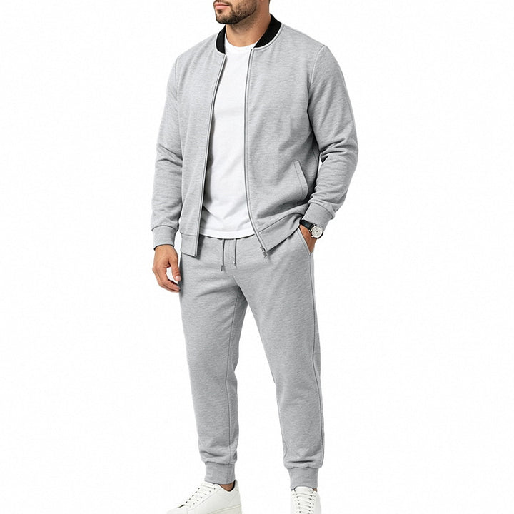 Herren nan sportives zweiteiliges Jogginganzug-Set mit Bomberjacke und konisch zulaufender Jogginghose Echo Archiv