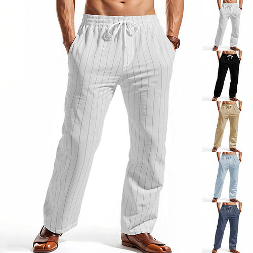 Herren lässige Freizeithose mit elastischem Bund und modernen Streifen Echoarchiv
