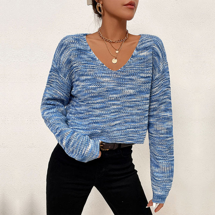 Damen Kurzer Off-Shoulder Strickpullover mit lässiger Crop-Silhouette Echoarchiv