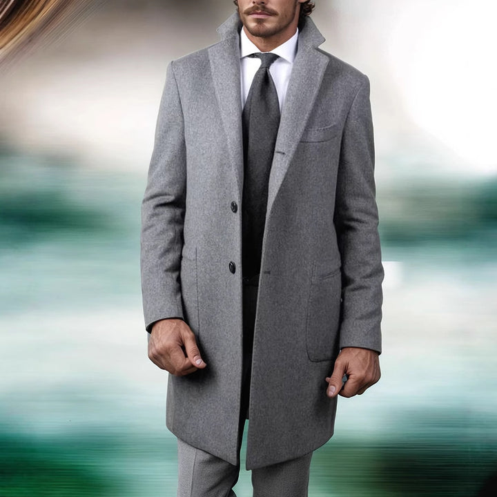 Herren eleganter Baumwolltrenchcoat mit edlen Taschen und modernem Schnitt Echoarchiv