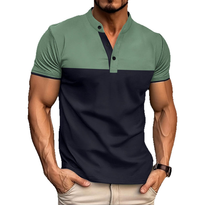 Herren Kurzarm Poloshirt mit Stehkragen und modernen Akzenten Echoarchiv
