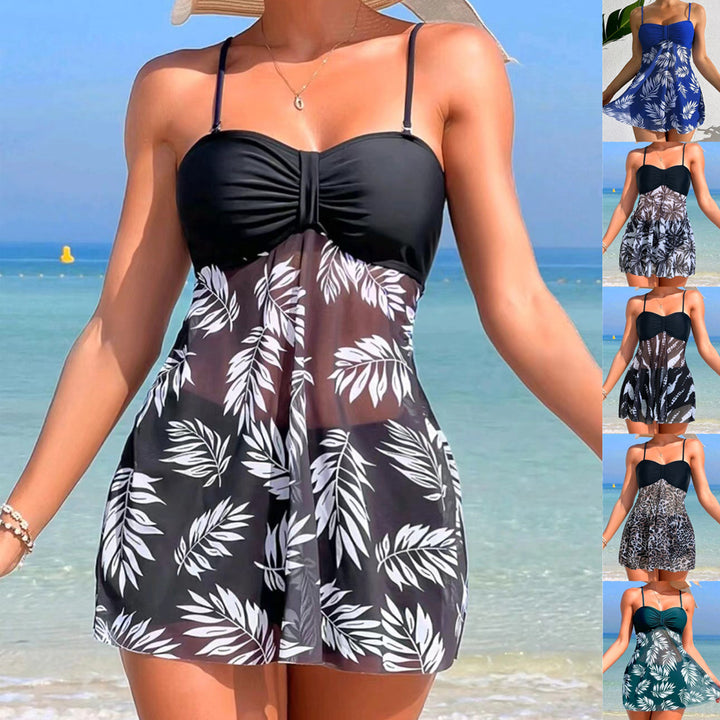 Damen Tankini-Set mit floralem Oberteil und sportlicher Shorts Echo Archiv