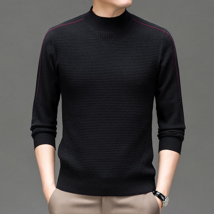 Herren modischer Pullover mit strukturiertem Design und hochgeschlossenem Kragen Echoarchiv