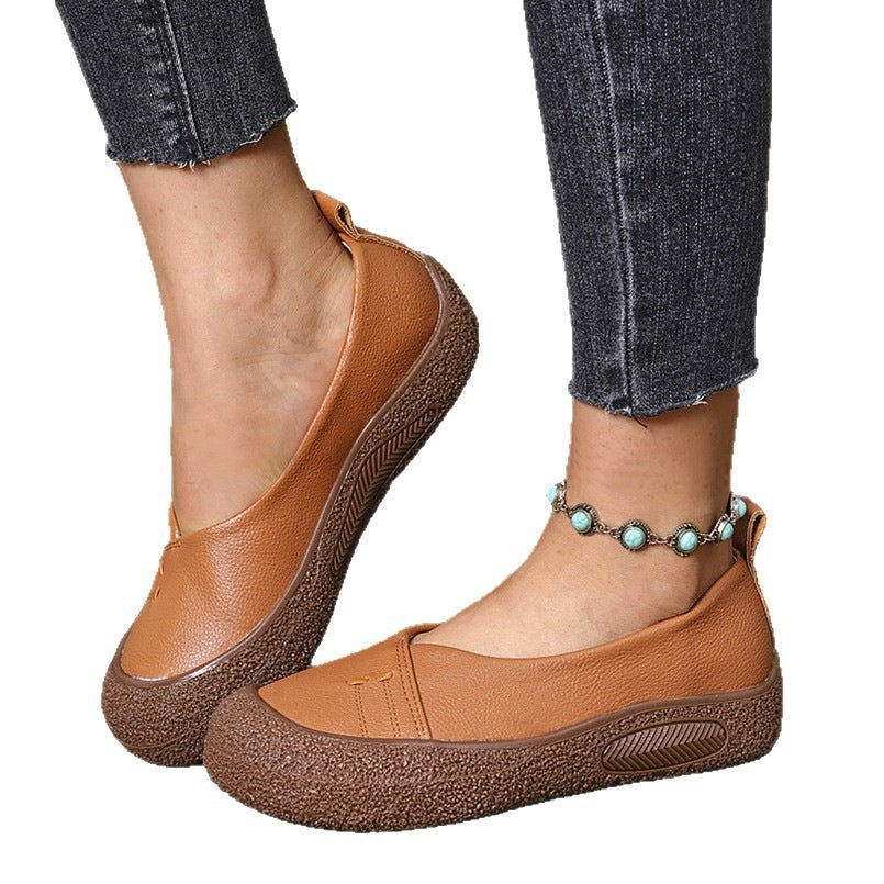 Damen nan komfortable Slip-On Plateau-Ballerina mit strukturierter Gummilaufsohle und weichem PU-Obermaterial Echo Archiv