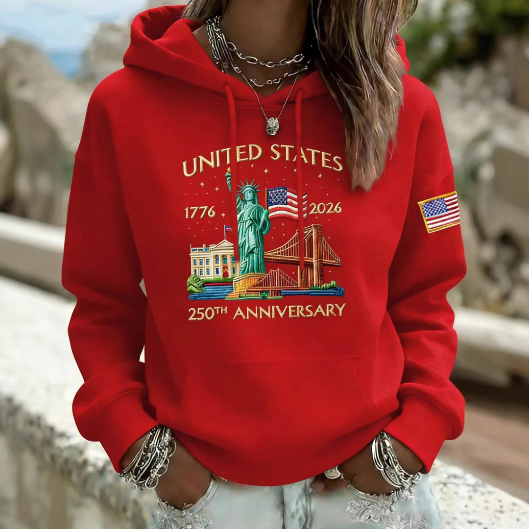 Damen Kreativer Kapuzenpullover mit einzigartigem Statuesque-Motiv Echoarchiv