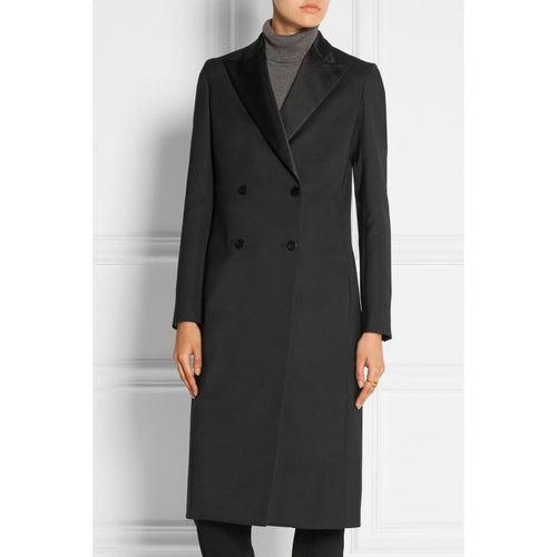 Damen taillierter Longcoat im Smoking‑Look mit Schalkragen Echoarchiv