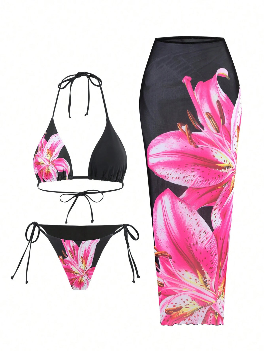Damen Bikiniset mit floralem Wickelrock Echo Archiv