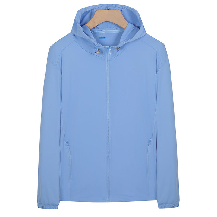 Unisex Leichte wind- und wasserabweisende Kapuzen‑Übergangsjacke mit durchgehendem Reißverschluss, Reißverschlusstaschen & elastischen Bündchen Echoarchiv