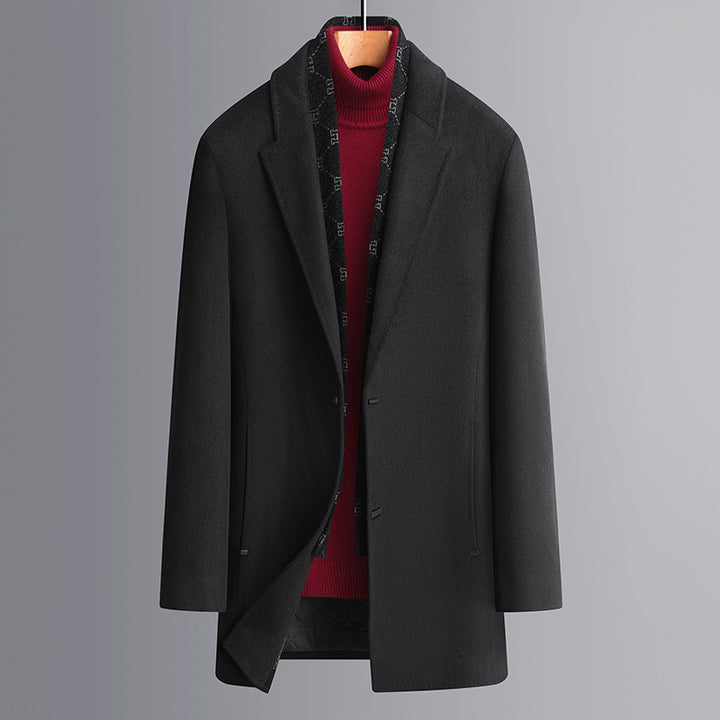 Herren Eleganter einreihiger Wollmix-Übermantel mit schmaler Silhouette Echo Archiv