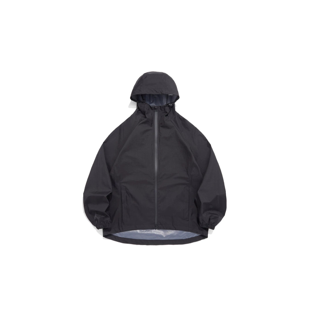 Unisex Leichte Regenjacke mit Kapuze, Zwei‑Wege‑Reißverschluss und verlängertem Saum Echoarchiv