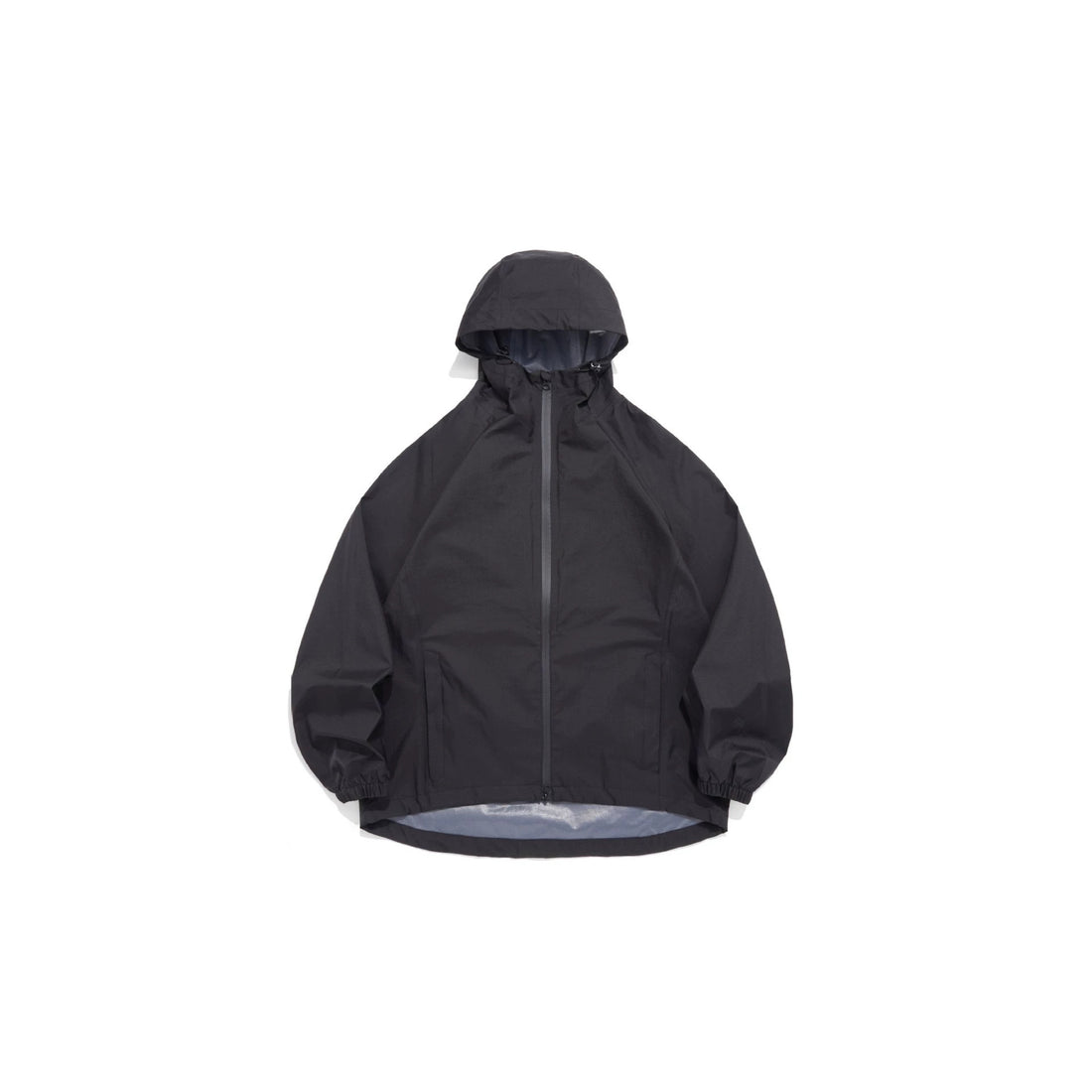 Unisex Leichte Regenjacke mit Kapuze, Zwei‑Wege‑Reißverschluss und verlängertem Saum Echoarchiv