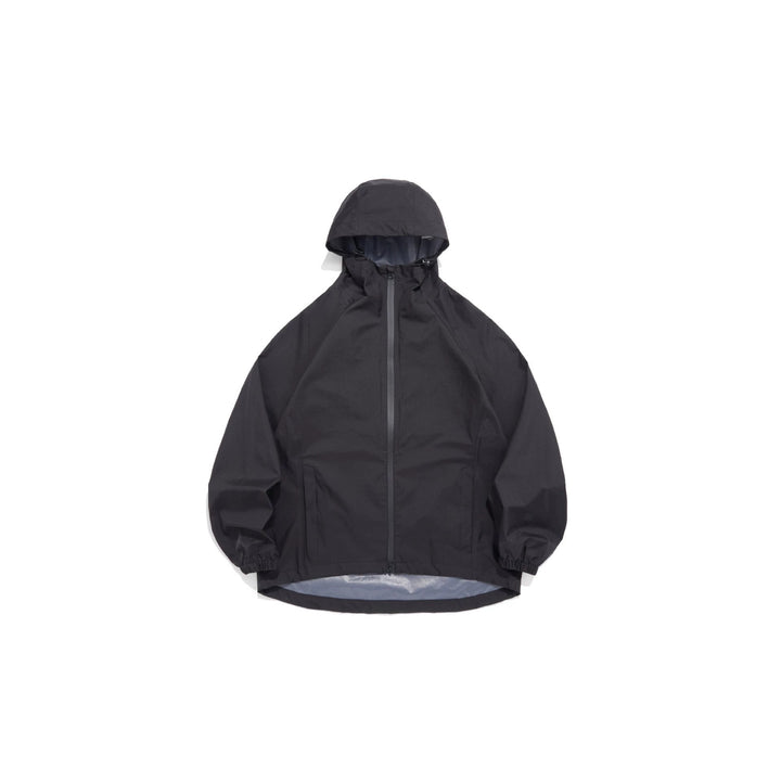 Unisex Leichte Regenjacke mit Kapuze, Zwei‑Wege‑Reißverschluss und verlängertem Saum Echoarchiv