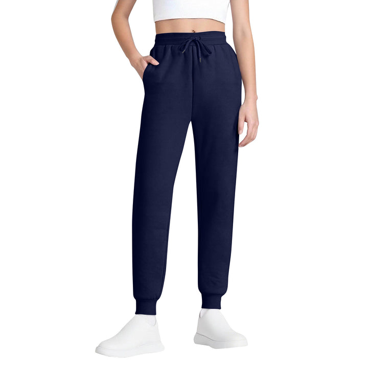 Damen schlanke hochgeschnittene Jogginghose mit Tunnelzug, Eingrifftaschen und Bündchen – Avélisse