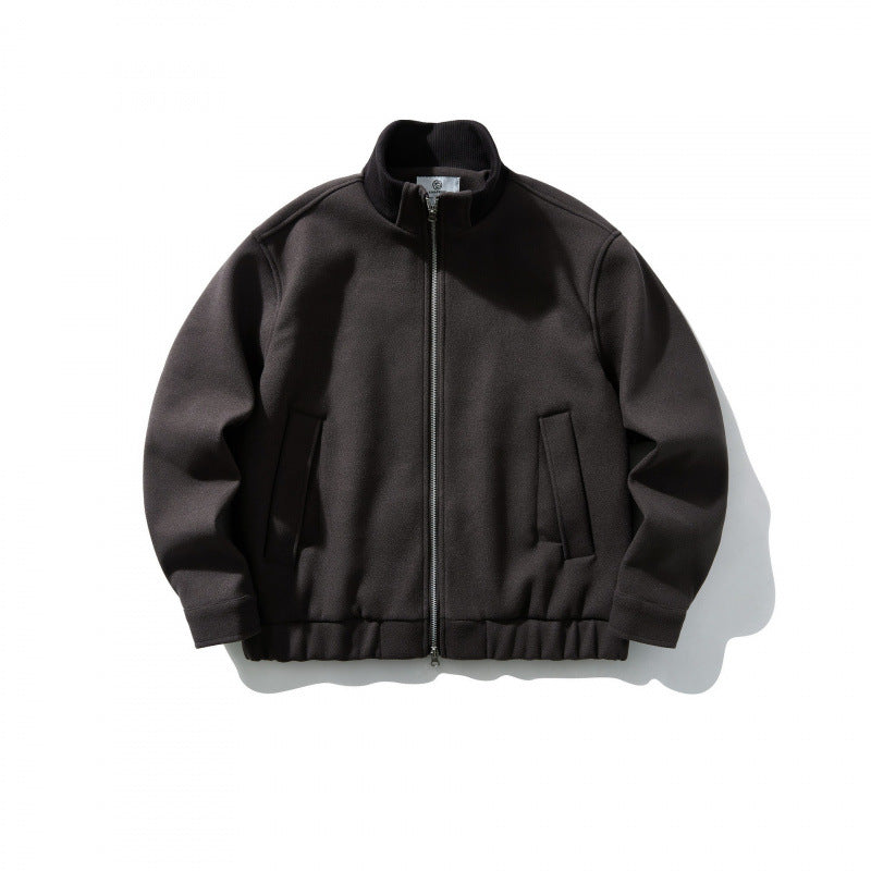 Unisex Boxy-Wollmix-Blouson mit Stehkragen und Elastiksaum Echo Archiv