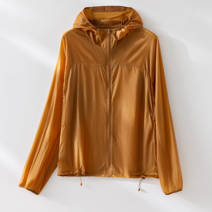 Damen Ultraleichte Packbare Schutzjacke mit Kapuze und verstellbarem Saum Echoarchiv