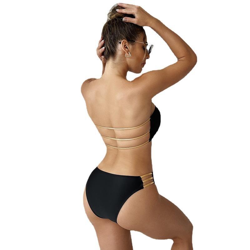 Damen Bandeau-Bikini mit modischem Schnitt und tailliertem Unterteil Echo Archiv