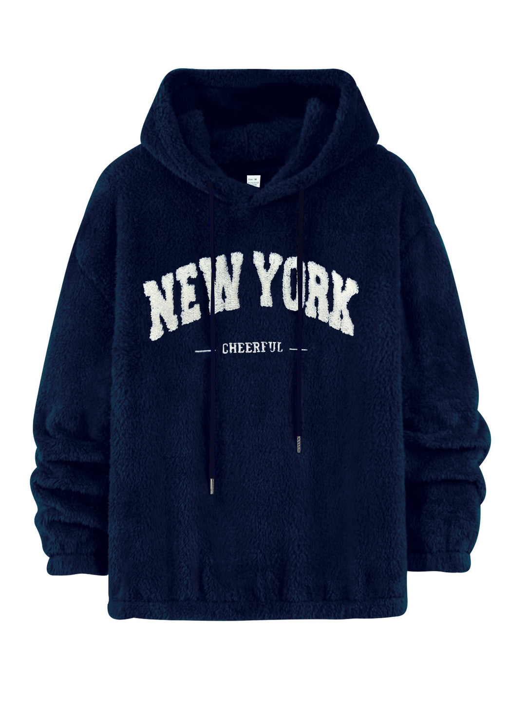 Unisex Kuscheliger Teddy-Fleece-Hoodie mit Chenille-Schriftzug Echoarchiv