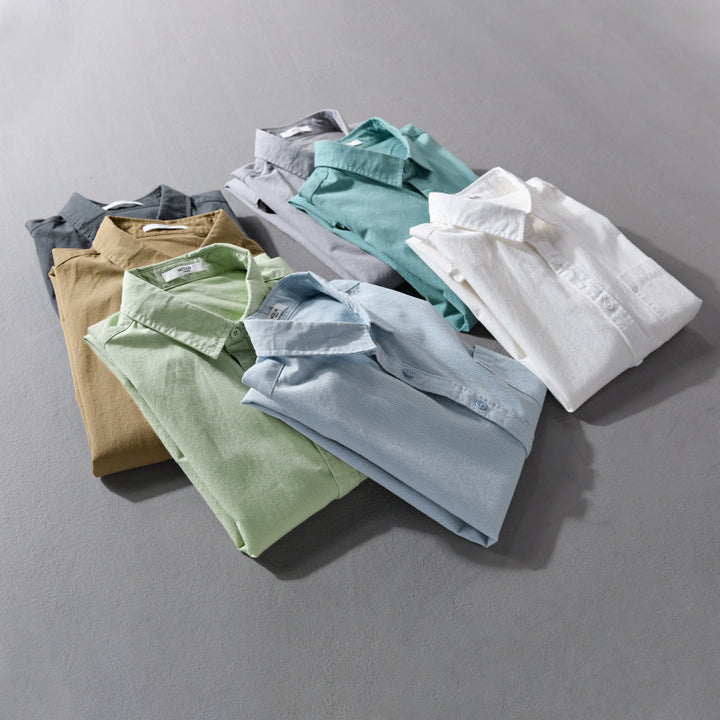 Herren Hemdjacken-Overshirt aus softem Baumwoll-Twill mit Relaxed-Fit und aufgesetzter Brusttasche Echoarchiv