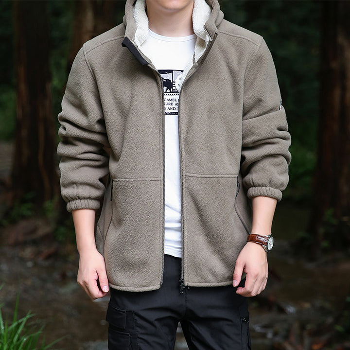 Herren Fleece-Kapuzenjacke für Outdoor mit Thermo-Futter, windabweisender Oberfläche und Reißverschlusstaschen Echo Archiv