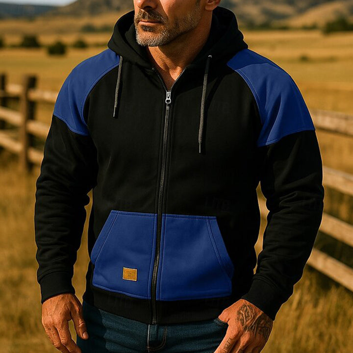 Herren Sportliche Kapuzenjacke mit Farbblockdesign Echoarchiv