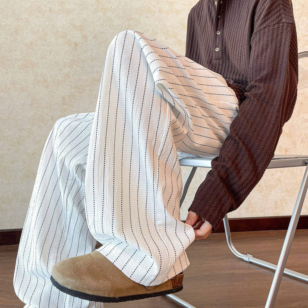 Damen Lässige Weitgeschnittene Streifenhose Echoarchiv