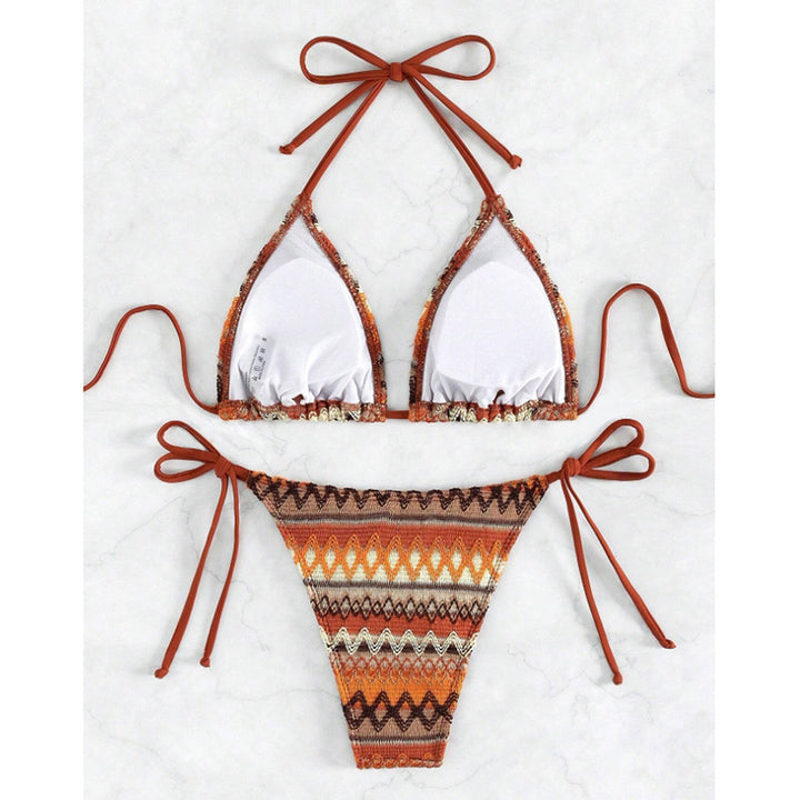 Damen Triangel-Bikini mit trendigem Ethno-Muster und verstellbaren Bindebändern Echo Archiv