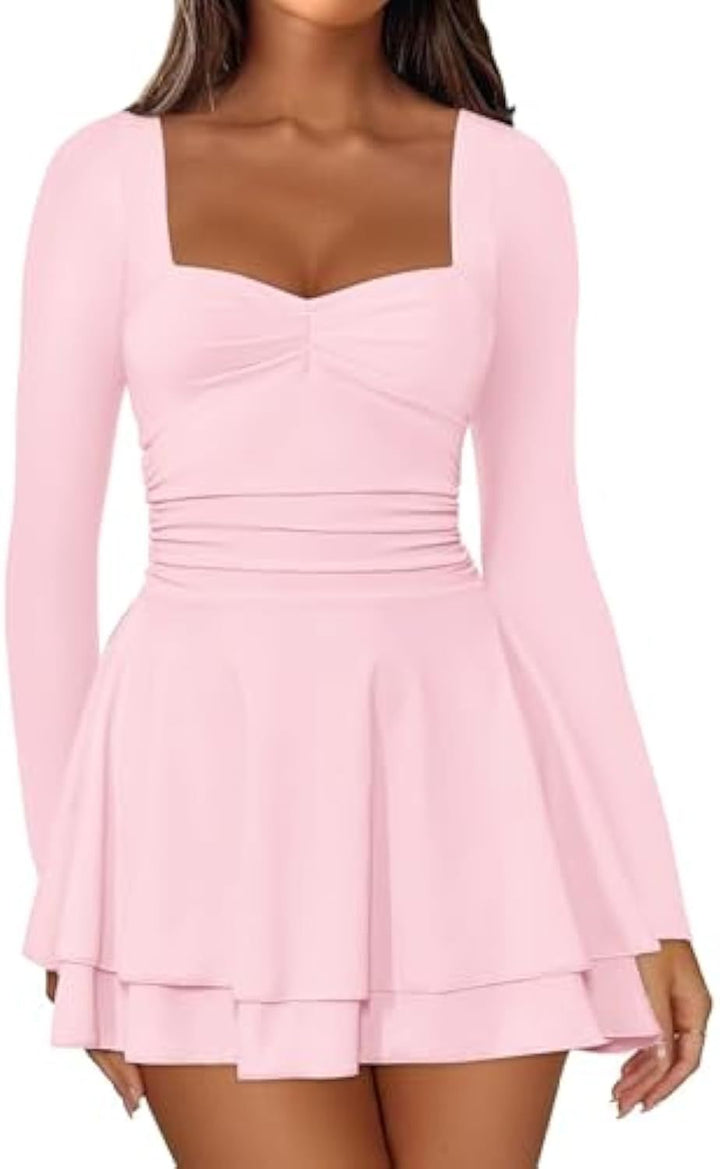 Damen Elegantes Kleid mit langen Ärmeln Echo Archiv