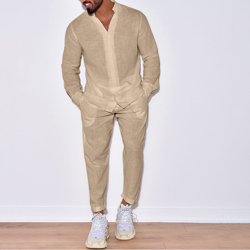 Herren Leinenanzug mit Echoarchivrnem Schnitt und lässigem Look Echoarchiv