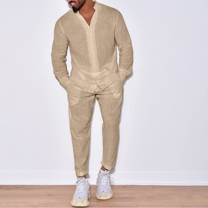 Herren Leinenanzug mit Echoarchivrnem Schnitt und lässigem Look Echoarchiv