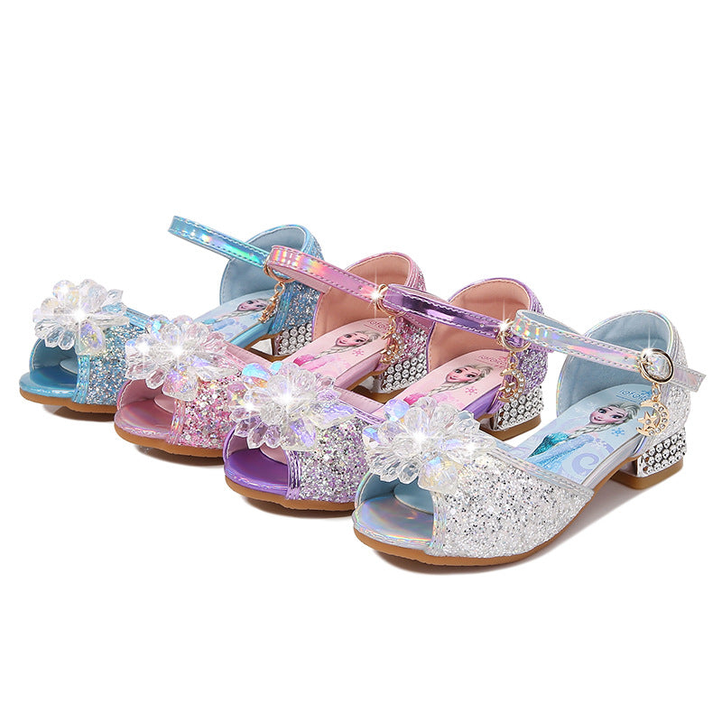 Mädchen Glitzernde Festtagschuhe mit Blumenapplikation Echo Archiv
