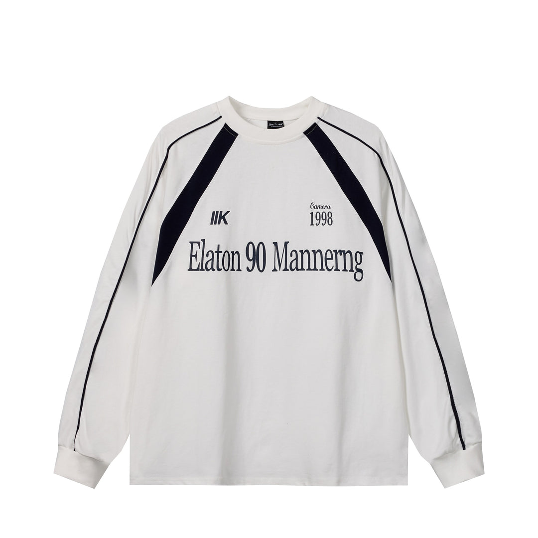 Unisex Oversize-Sweatshirt im Retro-Sportstil mit Raglanärmeln und Kontrastpaspel Echoarchiv
