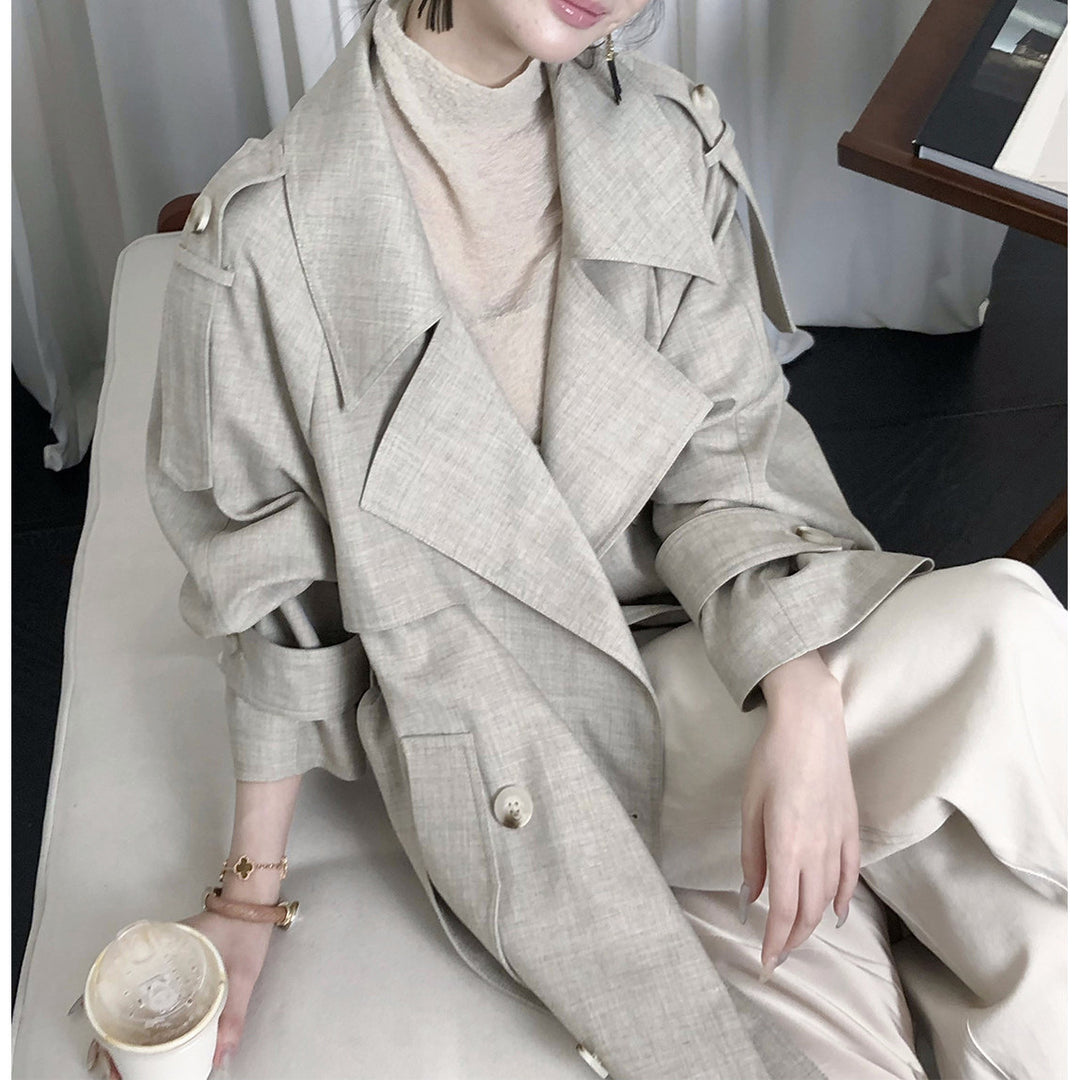 Damen Elegante und lässige Übergangsjacke mit kontrastierenden Ärmeln Echoarchiv