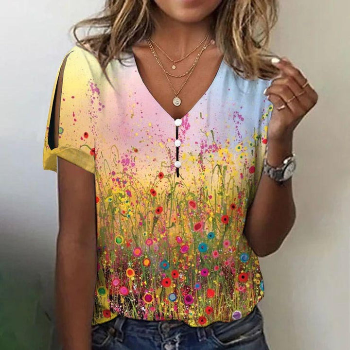 Damen Glitzernde V-Pullover Bluse Echo Archiv