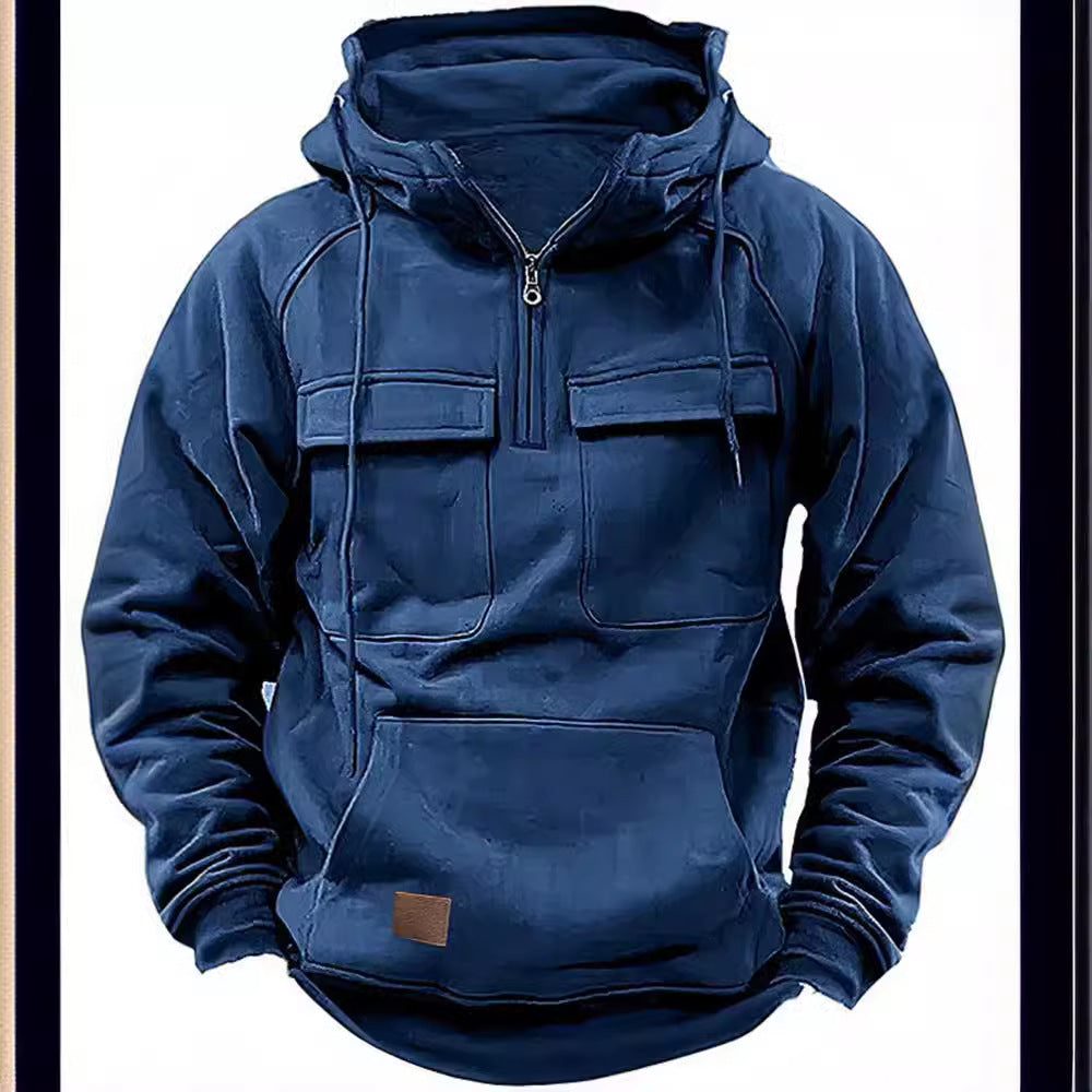 Herren Fleece Hoodie mit praktischem Reißverschluss und großen Taschen Echoarchiv