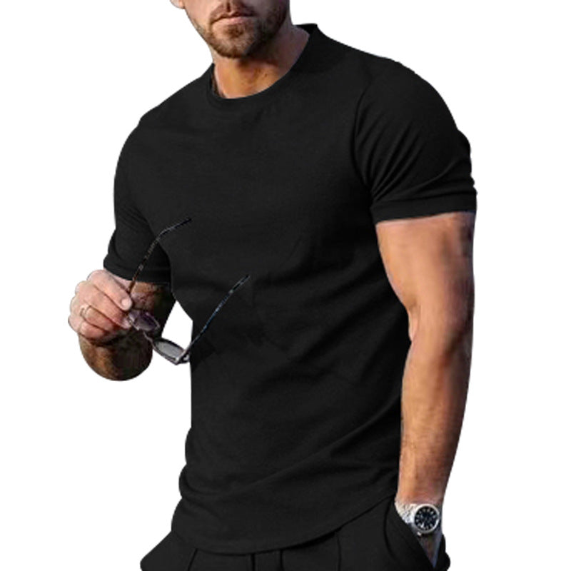 Herren Basic Rundhals-T-Shirt aus atmungsaktiver Baumwolle Echoarchiv