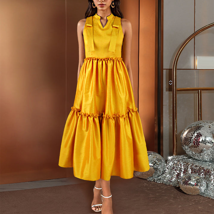 Damen Elegantes Maxikleid mit voluminösem Rock Echo Archiv