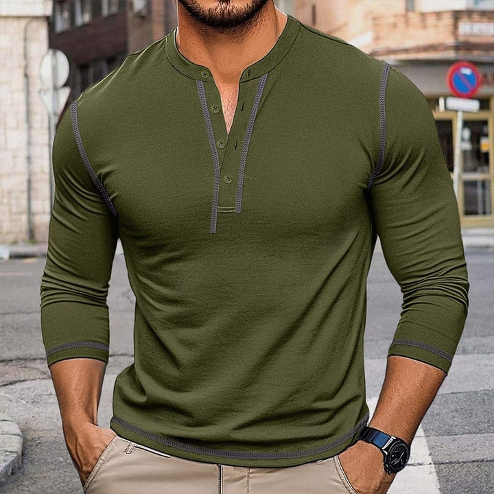 Herren Langarmshirt mit Knopfleiste Echoarchiv