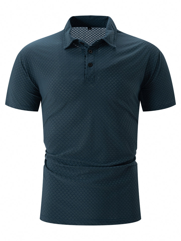 Herren modernes Kurzarm-Polohemd mit strukturiertem Design Echoarchiv