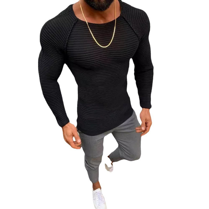 Herren Langarm Strickshirt mit eleganter Struktur Echoarchiv