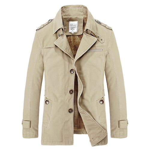 Herren Kurzer Fieldcoat mit Sherpa-Innenfutter, Epauletten und Reißverschluss-Brusttasche – Taviero