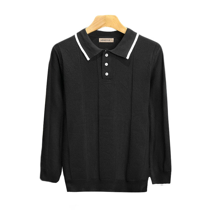 Herren trendiges Langarm-Polo Echo Archiv