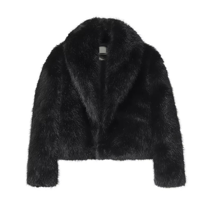 Damen Cropped Kunstpelz-Kurzjacke mit extravoluminösem Schalkragen Echo Archiv