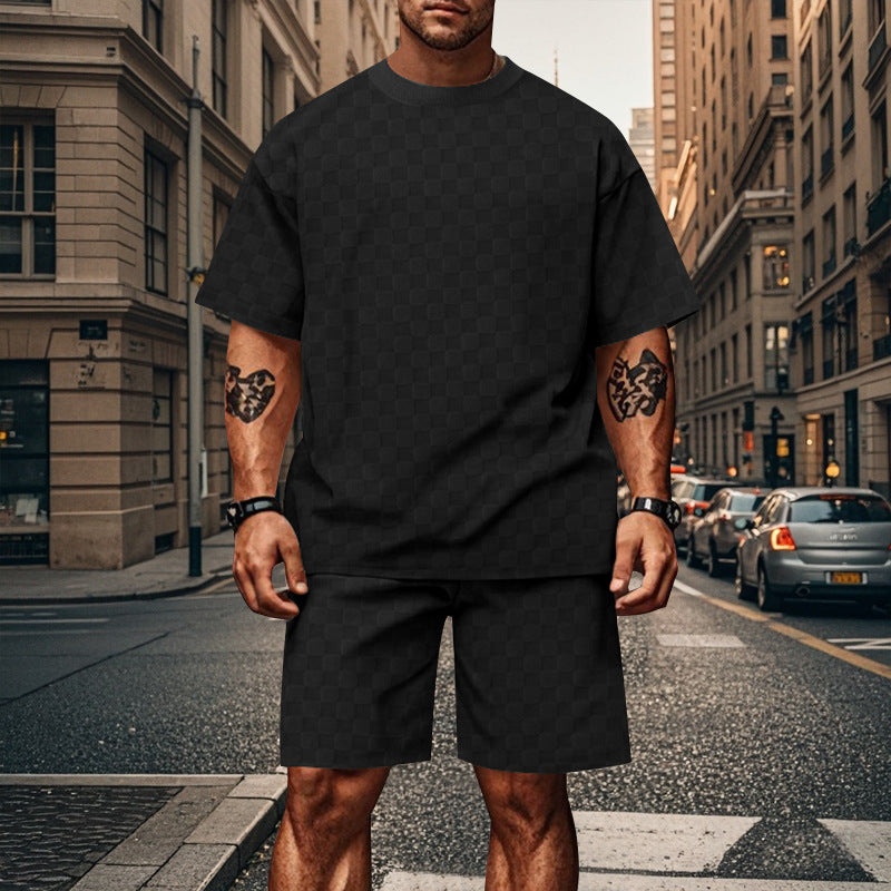 Herren Oversized Freizeitset mit bequemem T-Shirt und Shorts Echoarchiv