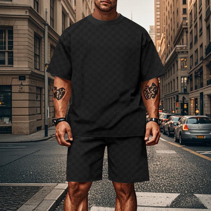 Herren Oversized Freizeitset mit bequemem T-Shirt und Shorts Echoarchiv