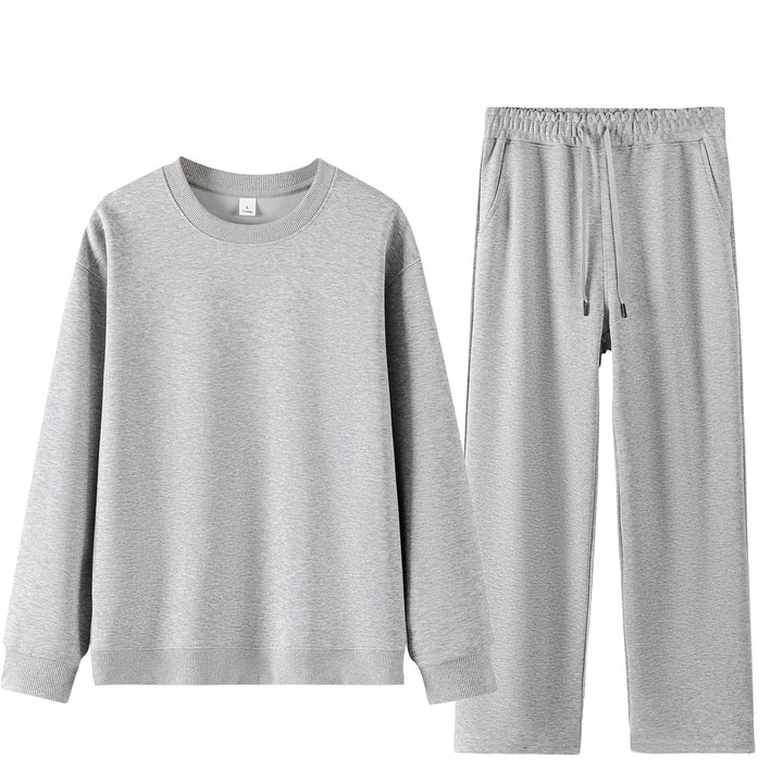 Unisex Weites Lounge-Set aus weichem Baumwollmix mit Rundhals-Sweatshirt und Kordel-Jogginghose Echoarchiv