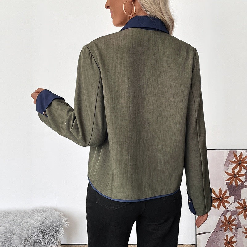 Damen Modische Blazerjacke mit kontrastierenden Ärmeln Echo Archiv